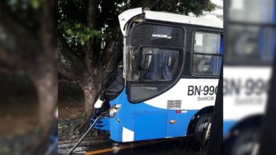 Photo of Uma pessoa ficou ferida após ônibus bater em árvore na Almirante Barroso