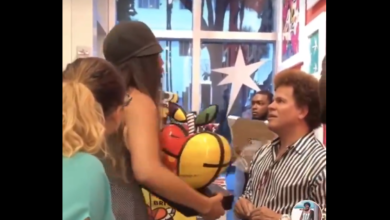 Photo of [VÍDEO] Mulher se vinga de Romero Brito quebrando obra autoral na frente do artista