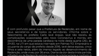 Photo of Prefeito de Redenção, no Pará, morre por complicações da Covid-19