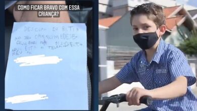Photo of Menino de 7 anos pede “descupa” a dono do carro que riscou ao cair da bicicleta e viraliza na internet