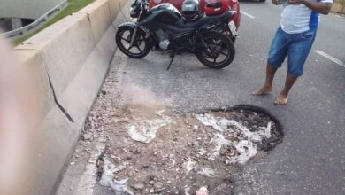 Photo of Buraco em elevado do Entroncamento gera reclamação contra prefeitura