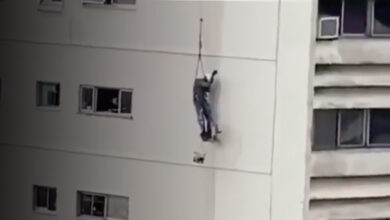 Photo of Homem fica preso em uma altura de 30 metros em prédio de Belém,veja vídeo