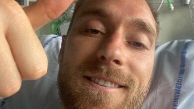 Photo of Eriksen publica foto no hospital após susto durante jogo