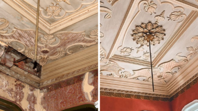 Photo of Desenhos florais do Palacete Faciola são encobertos em restauração