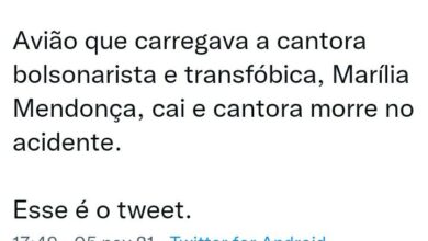 Photo of Perfil no Twitter desdenha de morte de Marília Mendonça e gera revolta