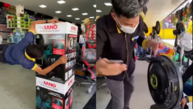 Photo of Empresa viraliza após funcionário “voar” em propaganda de ventilador: “Olha a potência do bicho”