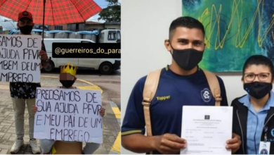 Photo of Pai que pedia emprego na porta de supermercado é contratado por empresa de engenharia de Belém