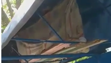 Photo of Sem teto constrói “casa” na parte superior de abrigo de ônibus na Cidade Velha