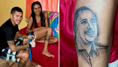 Photo of Mulher resolve homenagear prefeito de Marapanim com tatuagem na perna
