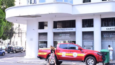 Photo of Revestimento de sacada do Edifício Manoel Pinto despenca no bairro de Nazaré em Belém