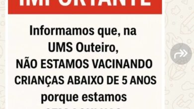 Photo of Vacinação infantil é suspensa em Outeiro por falta de insumos, mesmo após visita do secretário de Saúde