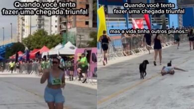 Photo of Cachorro derruba corredora na chegada da Meia Maratona da Amazônia em Belém
