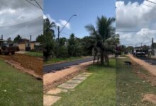 Photo of Cansados da espera, moradores da Variante, em Mosqueiro, arrecadam recursos e asfaltam trecho da própria rua