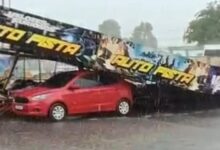 Photo of Caminhão atinge brinquedo de parque e derruba estrutura em Marituba