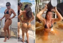 Photo of Gretchen causa no Pará: passeio de barco, micro-biquíni e “banho de baldinho” viram assunto nas redes