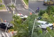 Photo of Acidente entre carros na Doca derruba semáforo e causa transtornos no trânsito em Belém