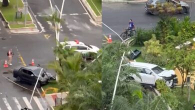 Photo of Acidente entre carros na Doca derruba semáforo e causa transtornos no trânsito em Belém