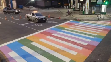 Photo of Belém ganha faixa de pedestres com cores do arco-íris durante o Mês do Orgulho LGBTQIA+