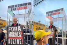 Photo of Influenciador se fantasia de Alexandre de Moraes e aparece em jaula durante ato bolsonarista em Belém