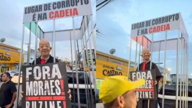 Photo of Influenciador se fantasia de Alexandre de Moraes e aparece em jaula durante ato bolsonarista em Belém