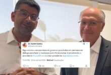 Photo of Daniel Santos cumprimenta Lula e sinaliza diálogo com governo federal após apoiar Flávio