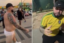 Photo of Bolsonarista cumpre aposta e desfila de calcinha na orla de Santarém